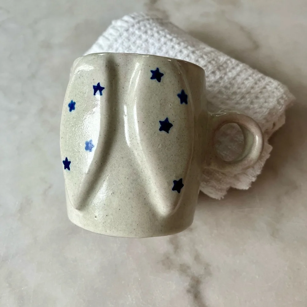 Talavera Pottery Angel Stars Print Cup Uriarte By Patricia Al ate Desinger - Picture 3 of 12